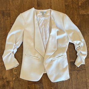 H&M open front Cream Blazer with Gold detail on pockets